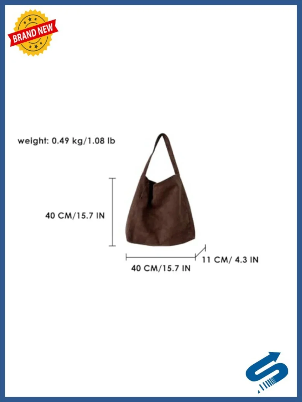 Vintage Suede Hobo Tote, Retro Shoulder Bag, Travel Carryall